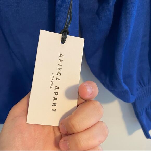 NWT APIECE APART Royal Blue Wool Silk Balloon Sleeve Sweater Small - Picture 14 of 16